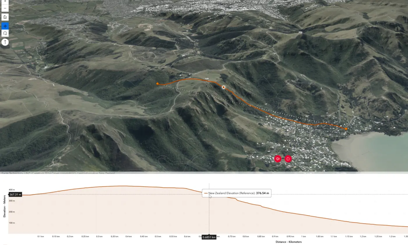 A custom built software platform by Eliot Sinclair allowing the user to measure elevation change along a designated route.